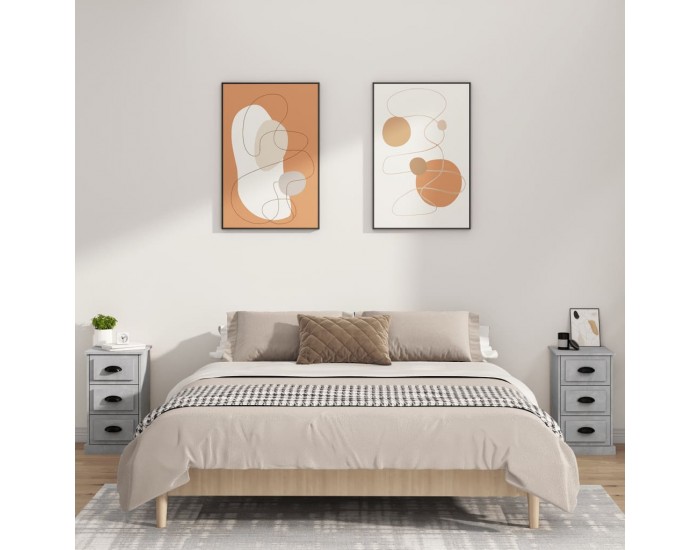 Sonata H Нощно шкафче, бетонно сиво, 39x39x67 см, инженерно дърво