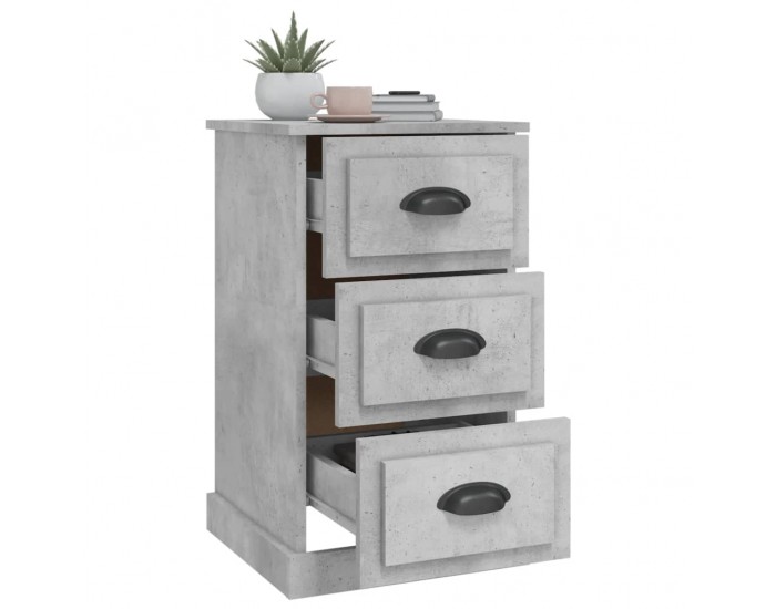Sonata H Нощно шкафче, бетонно сиво, 39x39x67 см, инженерно дърво