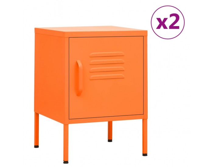Sonata H Нощни шкафчета, 2 бр, оранжеви, 35х35х51 см, стомана