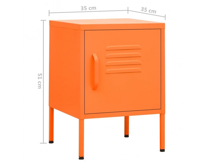 Sonata H Нощни шкафчета, 2 бр, оранжеви, 35х35х51 см, стомана