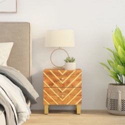 Sonata H Нощно шкафче, кафяво и черно, мангово дърво масив - Нощни шкафчета