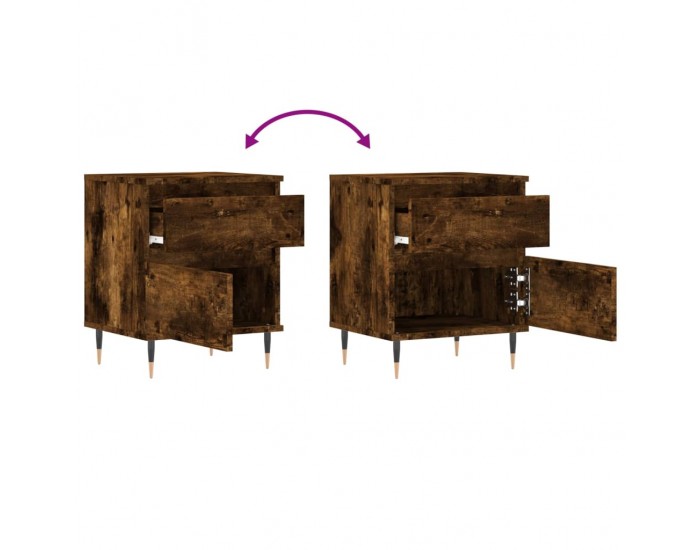 Sonata H Нощно шкафче опушен дъб 40x35x50 см инженерно дърво