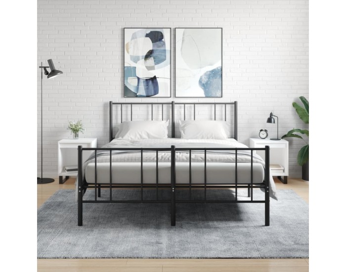 Sonata H Нощни шкафчета, 2 бр, бели, 40x35x50 см, инженерно дърво