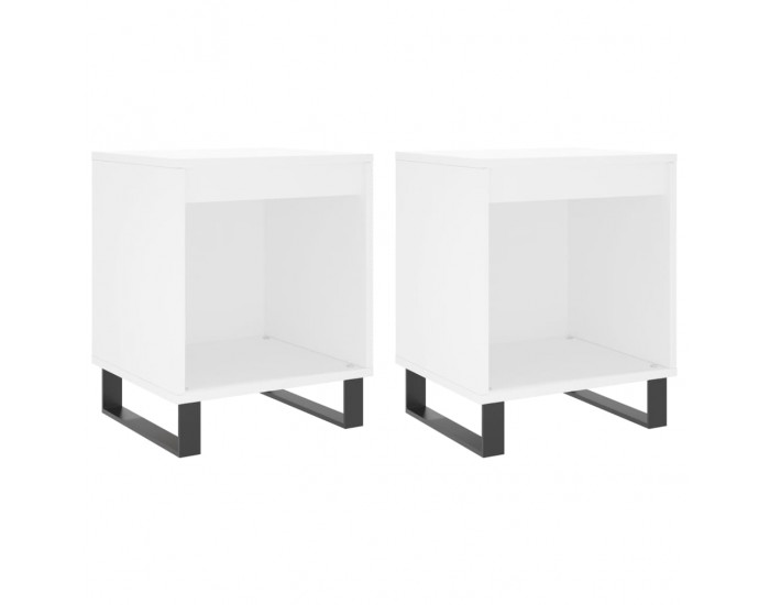 Sonata H Нощни шкафчета, 2 бр, бели, 40x35x50 см, инженерно дърво