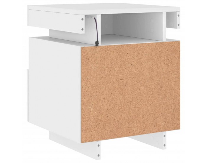 Sonata H Нощно шкафче с LED осветление, бяло, 40x39x48,5 см