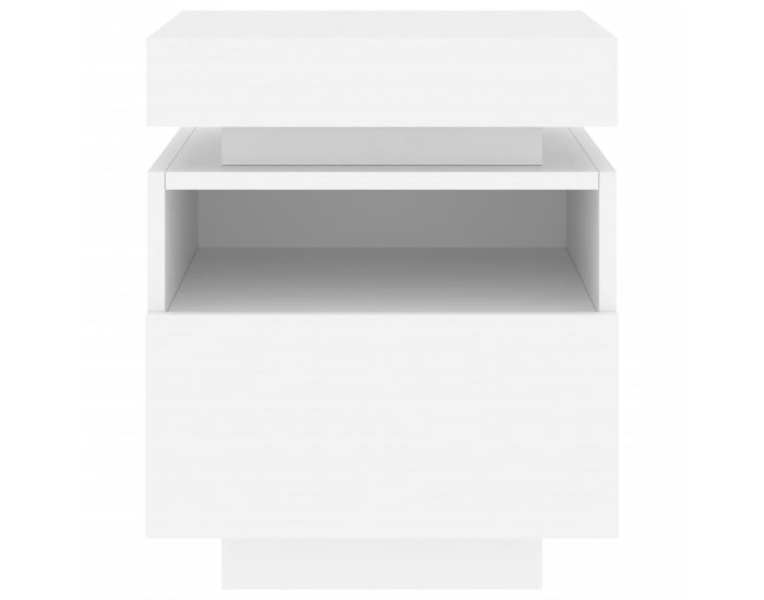 Sonata H Нощно шкафче с LED осветление, бяло, 40x39x48,5 см