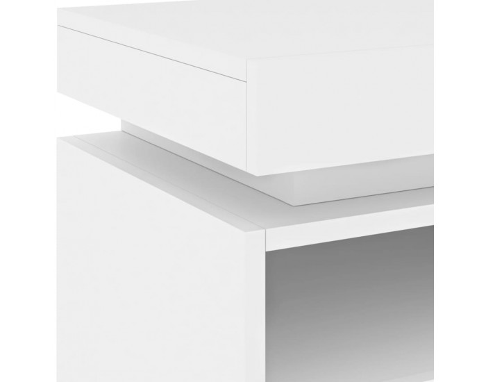 Sonata H Нощно шкафче с LED осветление, бяло, 40x39x48,5 см