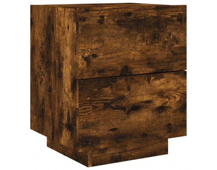 Sonata H Нощни шкафчета с LED, 2 бр, Опушен дъб, инженерно дърво