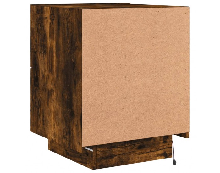 Sonata H Нощни шкафчета с LED, 2 бр, Опушен дъб, инженерно дърво