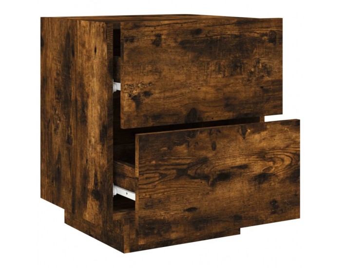Sonata H Нощни шкафчета с LED, 2 бр, Опушен дъб, инженерно дърво