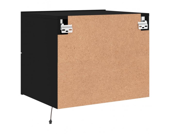 Sonata H Нощно шкафче за стена с LED светлини, черно