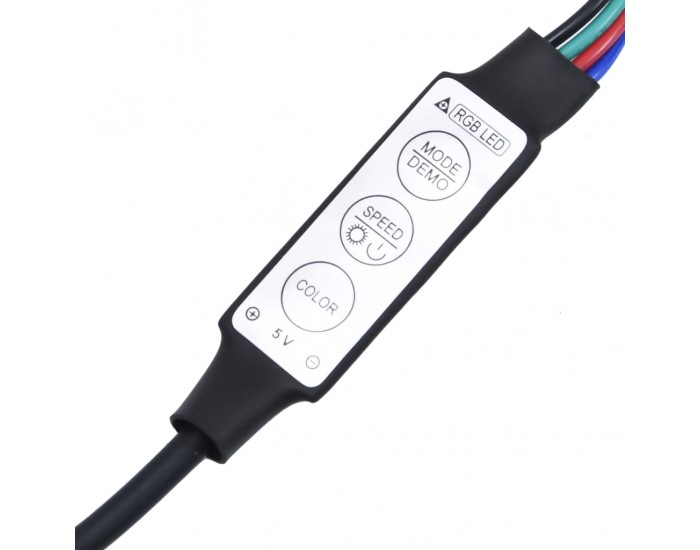 Sonata H Нощно шкафче с LED осветление, черни, 70x36x40,5 см