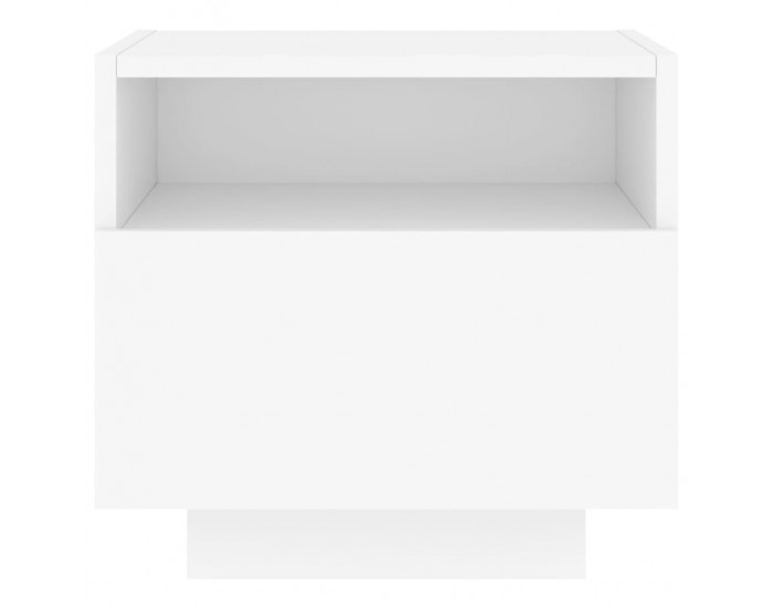 Sonata H Нощни шкафчета с LED осветление, 2 бр, бели, 40x39x37 см