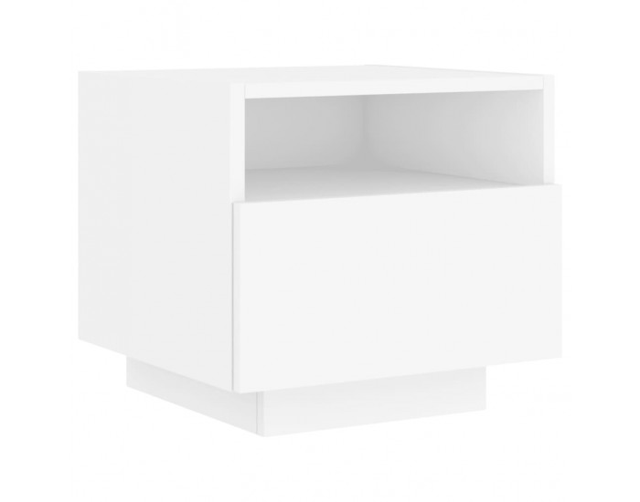 Sonata H Нощни шкафчета с LED осветление, 2 бр, бели, 40x39x37 см