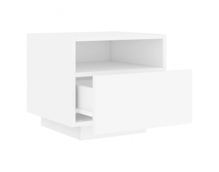 Sonata H Нощни шкафчета с LED осветление, 2 бр, бели, 40x39x37 см