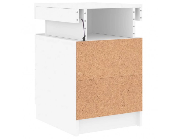 Sonata H Нощни шкафчета с LED осветление, 2 бр, бели, 35x39x55 см