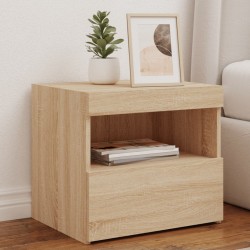 Sonata H Нощно шкафче с LED осветление, дъб сонома, 50x40x45 см - Нощни шкафчета