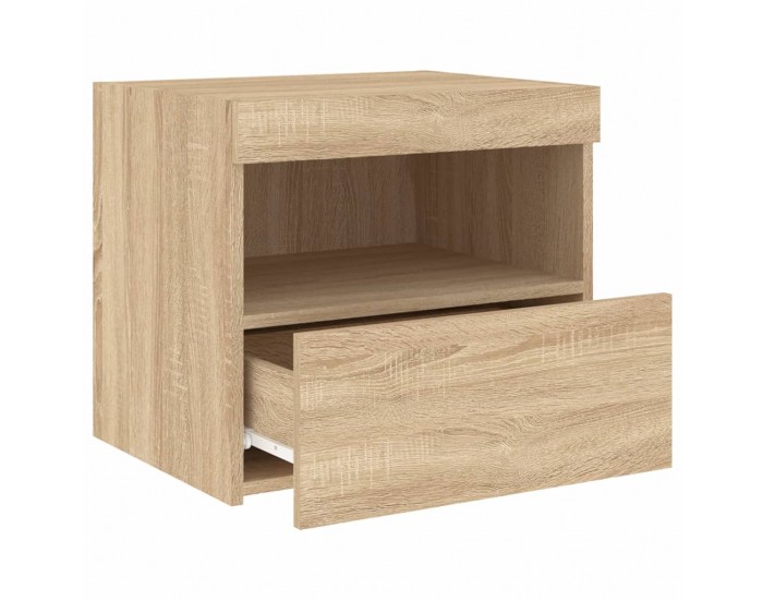Sonata H Нощно шкафче с LED осветление, дъб сонома, 50x40x45 см