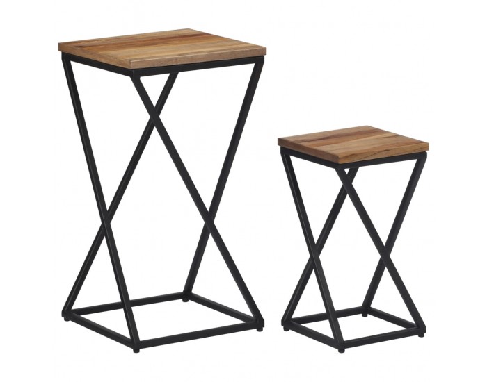 Sonata H Странични маси, 2 бр, регенерирано тиково дърво масив