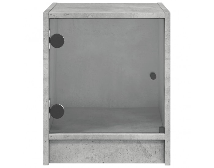 Sonata H Нощни шкафчета със стъклени врати 2 бр бетонно сиво 35x37x42 см