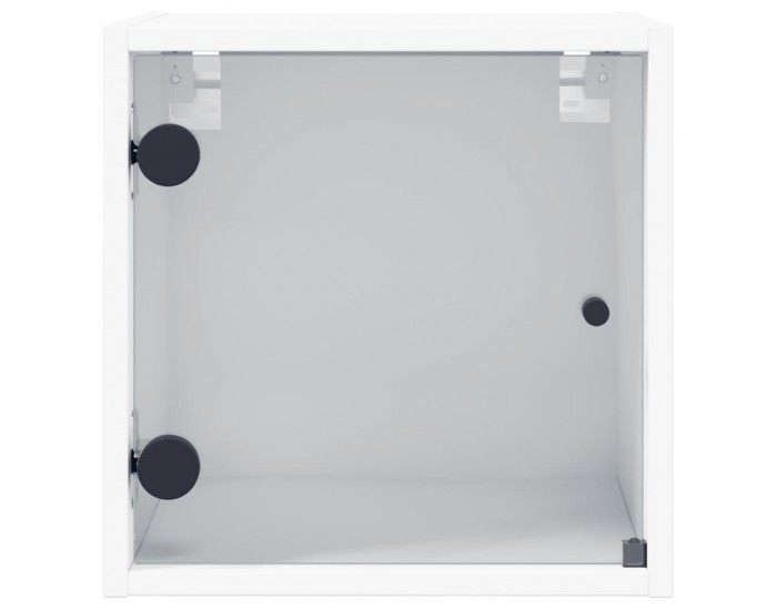 Sonata H Нощни шкафчета със стъклени врати 2 бр бяло 35x37x35 см