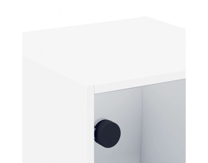 Sonata H Нощни шкафчета със стъклени врати 2 бр бяло 35x37x35 см