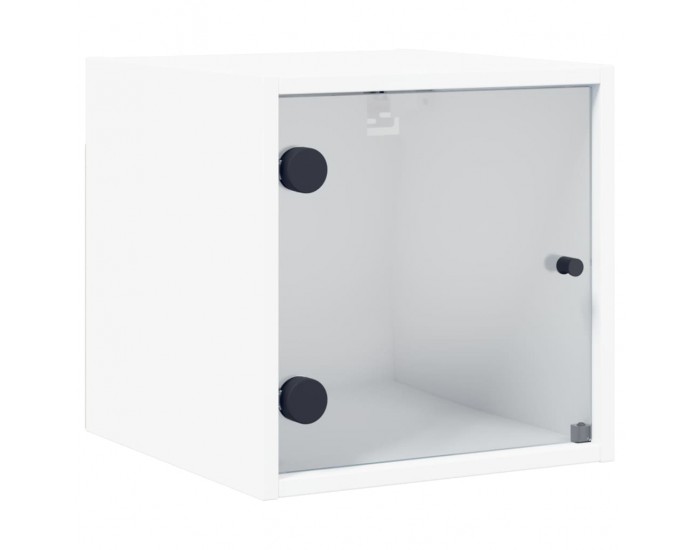 Sonata H Нощни шкафчета със стъклени врати 2 бр бяло 35x37x35 см