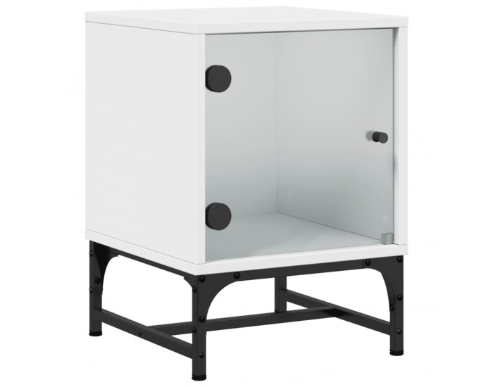 Sonata H Нощно шкафче със стъклена врата бяло 35x37x50 см