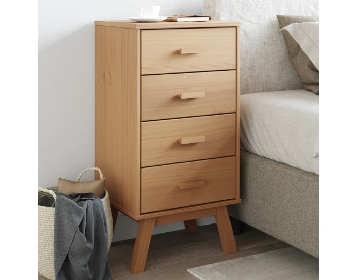 Sonata H Нощно шкафче OLDEN, кафяво, борово дърво масив