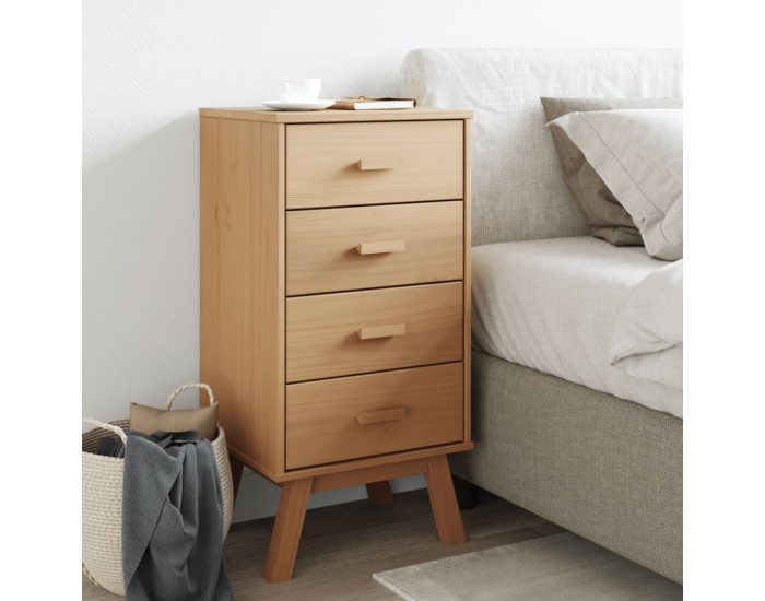 Sonata H Нощно шкафче OLDEN, кафяво, борово дърво масив