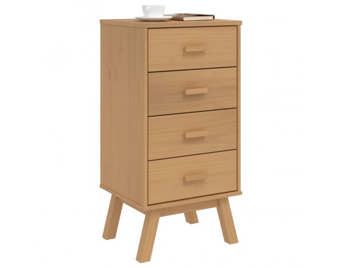 Sonata H Нощно шкафче OLDEN, кафяво, борово дърво масив