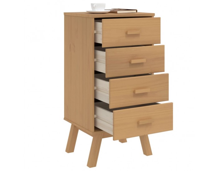 Sonata H Нощно шкафче OLDEN, кафяво, борово дърво масив