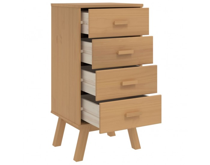 Sonata H Нощно шкафче OLDEN, кафяво, борово дърво масив