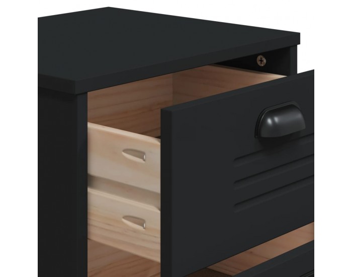 Sonata H Нощно шкафче VIKEN, черно, инженерно дърво