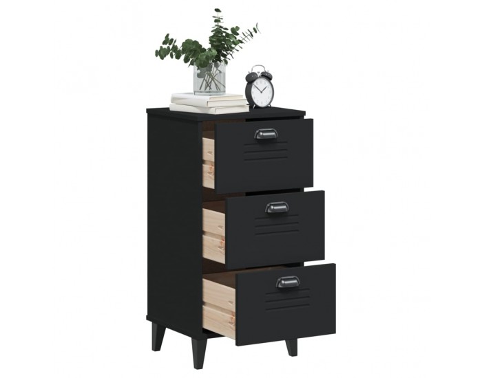 Sonata H Нощно шкафче VIKEN, черно, инженерно дърво