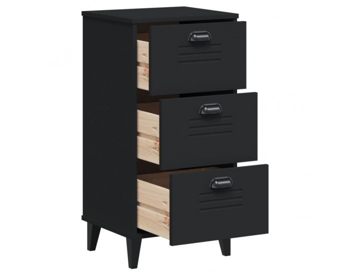 Sonata H Нощно шкафче VIKEN, черно, инженерно дърво