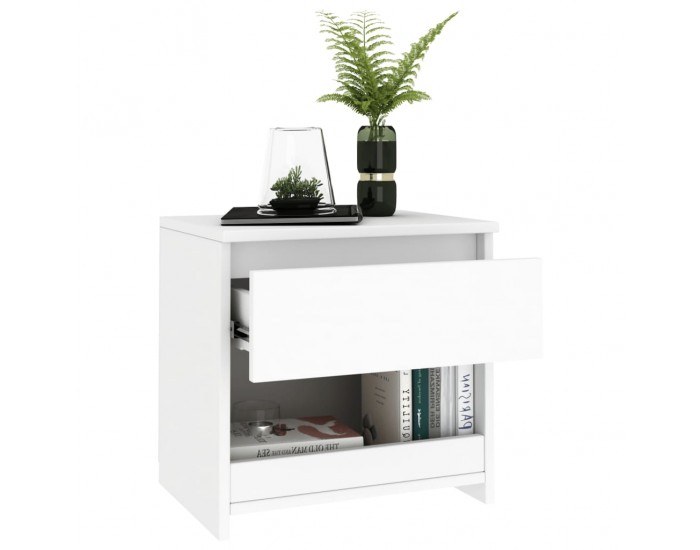 Sonata H Нощно шкафче, бяло, 40x30x39 см, инженерно дърво