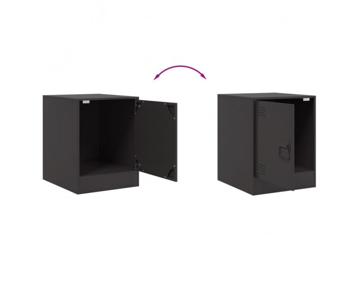 Sonata H Нощно шкафче, черно, 34,5x39x44 см, стомана