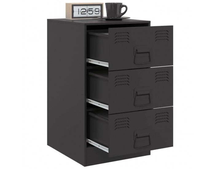 Sonata H Нощно шкафче, черно, 34,5x39x62 см, стомана