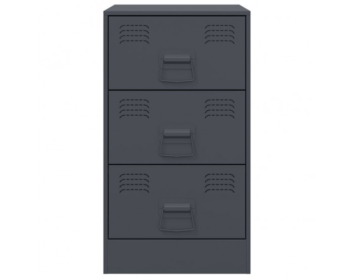 Sonata H Нощни шкафчета, 2 бр, антрацит, 34,5x39x62 см, стомана