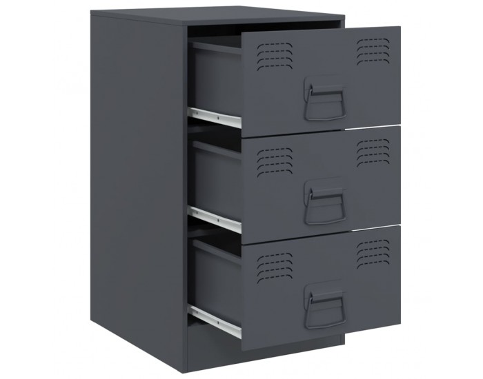 Sonata H Нощни шкафчета, 2 бр, антрацит, 34,5x39x62 см, стомана