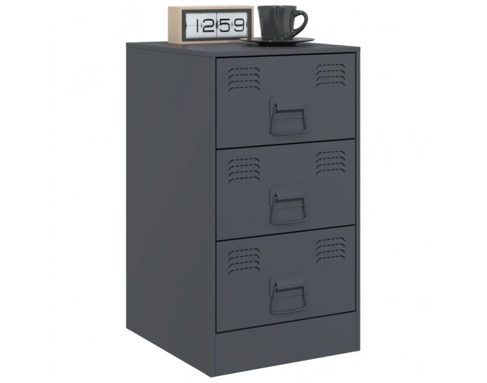 Sonata H Нощни шкафчета, 2 бр, антрацит, 34,5x39x62 см, стомана