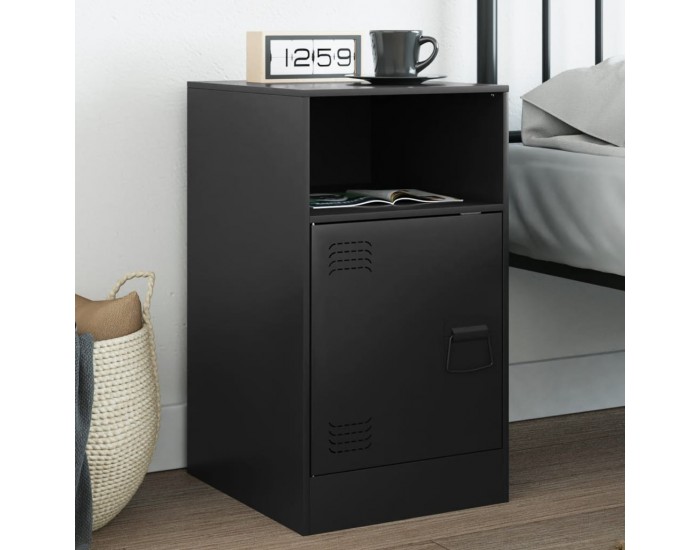 Sonata H Нощно шкафче, черно, 34,5x39x62 см, стомана
