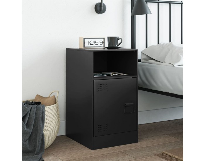 Sonata H Нощно шкафче, черно, 34,5x39x62 см, стомана