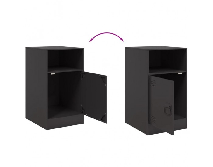 Sonata H Нощно шкафче, черно, 34,5x39x62 см, стомана