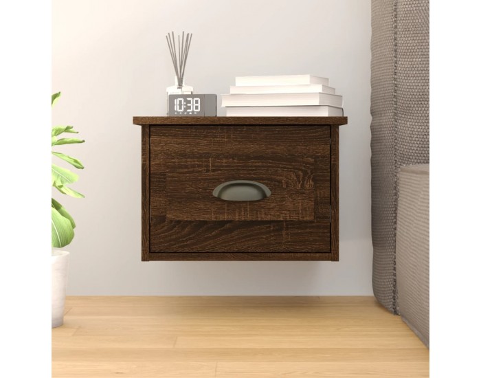 Sonata H Нощно шкафче за стенен монтаж, кафяв дъб, 41,5x36x28 см