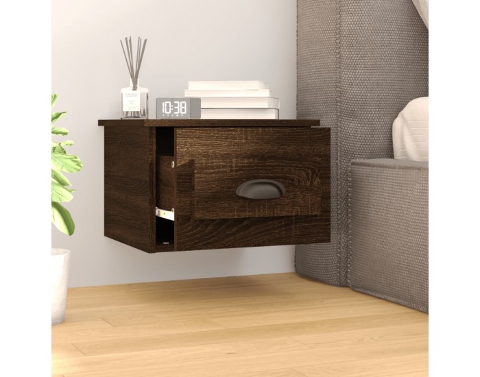 Sonata H Нощно шкафче за стенен монтаж, кафяв дъб, 41,5x36x28 см