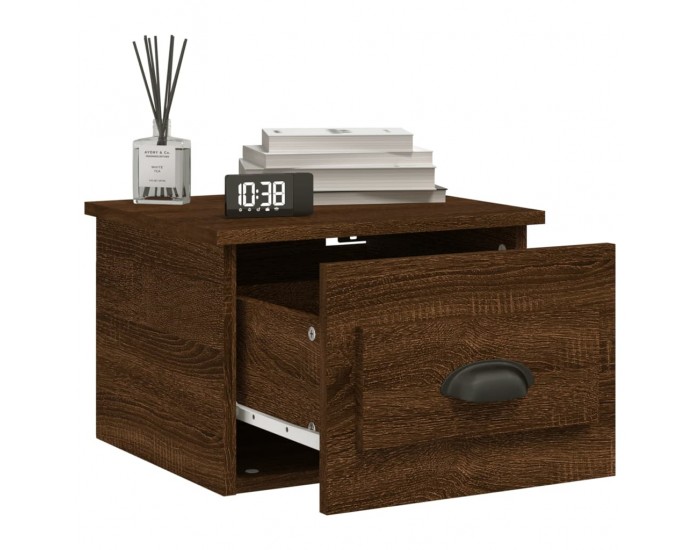 Sonata H Нощно шкафче за стенен монтаж, кафяв дъб, 41,5x36x28 см