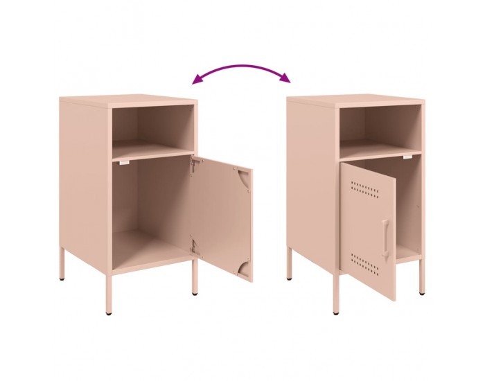 Sonata H Нощни шкафчета, 2 бр, розово, 36x39x68 см, стомана