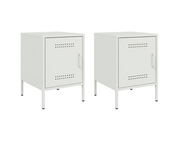 Sonata H Нощни шкафчета 2 бр бял 36x39x50,5 см стомана